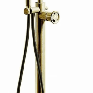 Lifestyle Floor Bath Shower Mixer (Gold & Matt Black)